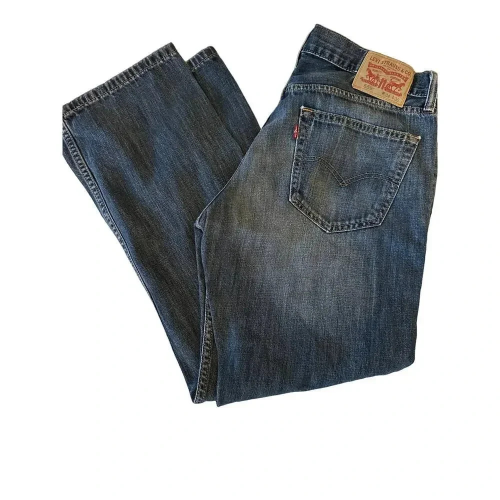 Levi Strauss & Co Blue Adjustable Waist Skinny Leg Boyfriend Jean W 34 L 30